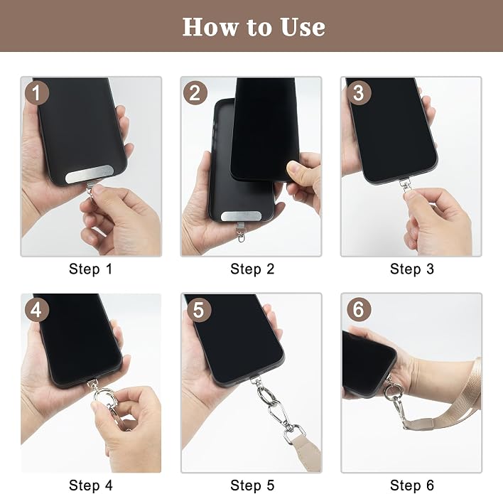 Clip and Go Cell Phone Pouch Lanyard Crossbody with Wallet | Adjustable Strap, Leather Purse Strap, Wrist Strap, For Women