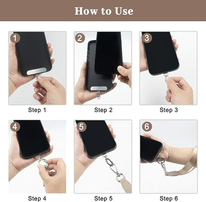 Clip and Go Cell Phone Pouch Lanyard Crossbody with Wallet | Adjustable Strap, Leather Purse Strap, Wrist Strap, For Women