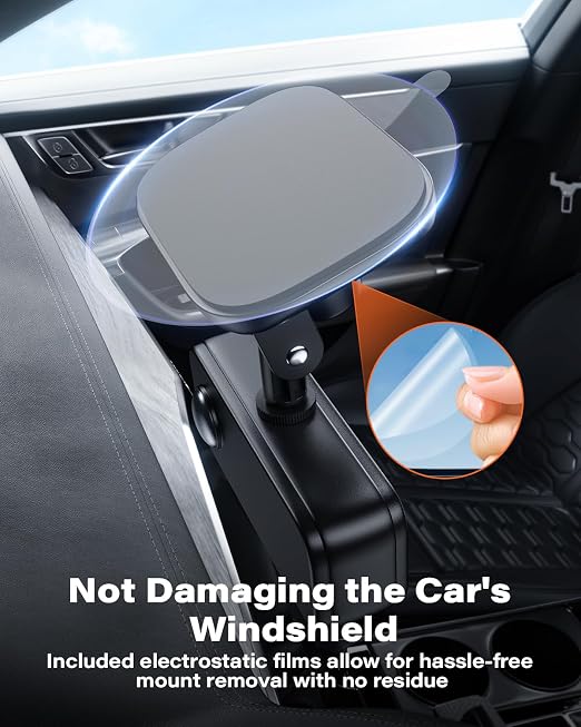 APPS2Car 8 Pcs 3M VHB Double Sided Adhesive Pads, 1.48" x 2.04" Square Dashboard Sticky Tape for Magnetic Car Mount, Strong Adhesive Pads Replacement, Double Sided Mounting Tape for Car Dashboard