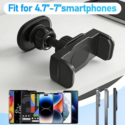 Gym Phone Holder 360 Rotation Golf Cart Phone Mount Magnet Phone Holder for Gym Fit 4.7-7 Inch Smartphone Gym Accessories for Women Men (Curved clamp Head Double Magnetic Attraction Type)