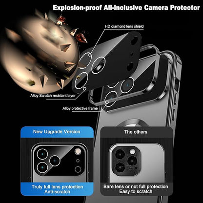 Magnetic Privacy Case for iPhone 17 Pro Max with Full Camera Lens Protector [Safety Buckle Lock] [Fits for MagSafe] Anti Peep Privacy Screen Protector Double Sided Glass Mag-Safe Case for 17 Max