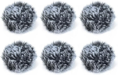 Cubilux Wind Muff (Dead cat) for Lavalier Lapel Microphone, Outdoor Furry Windscreen, Windshield, Windjammer for Mini MIC, 6-Pack
