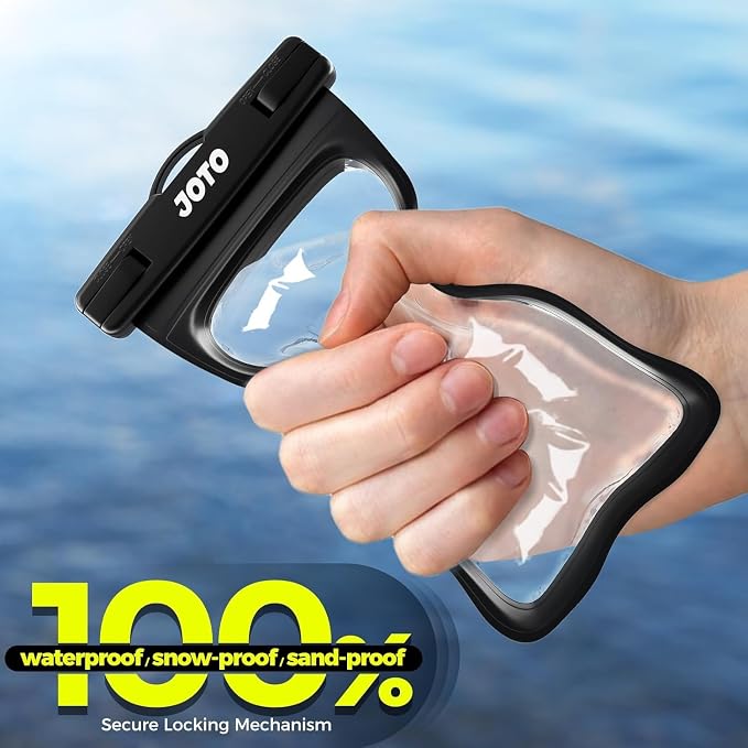JOTO 2 Pack Waterproof Phone Pouch Case Up to 7", IPX8 Underwater Phone Case Cellphone Dry Bag for iPhone 17/Air 16 15 14 13 12 Pro Max Xs Max XR X 8 7 6S Plus SE/Galaxy S24 S23 S22 -Black