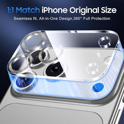 UniqueMe 3 Pack Compatible for iPhone 17 Pro Max Camera Lens Protector - [Drop Protection] [Case Friendly] 9H Tempered Glass Camera Cover Screen [Update New Version] - Grey