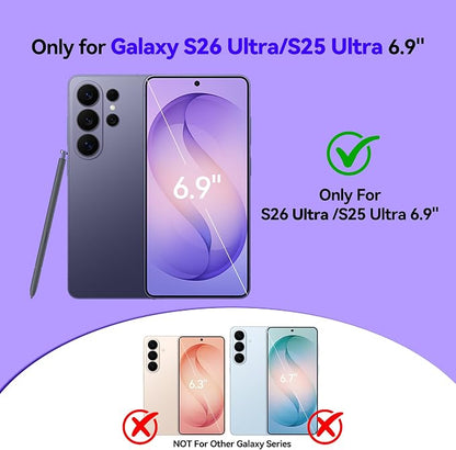 NEWDERY for Samsung Galaxy S26 Ultra/S25 Ultra Battery Case,9500mAh Qi Wireless Charging Supported,Portable Protective Charger Case with Extended Battery Pack for Galaxy S26 Ultra&S25 Ultra 6.9"