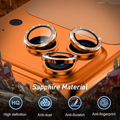 Jeluse Camera Lens Protector for iPhone 17 Pro Max/17 Pro/16 Pro Max/16 Pro/15 Pro Max/15 Pro/14 Pro Max/14 Pro, 9H Tempered Glass Screen Protector Cover Alignment Kit Metal Individual Ring