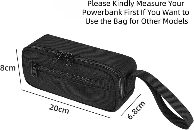 Carry Bag for Anker Prime Power Bank 27,650mAh/25,000mAh & Accessories, Storage Bag for UGREENs Nexode Power Bank 25000mAh 200W, with Hand Strap Black