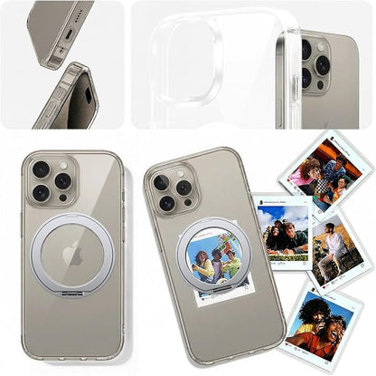 3 in 1 for iPhone 15 Pro Case Stand |Build in Kickstand,Screen Protector *1 & Camera Lens Protector*1, Not Yellowing, Fits MagSafe, Military-Grade Protection