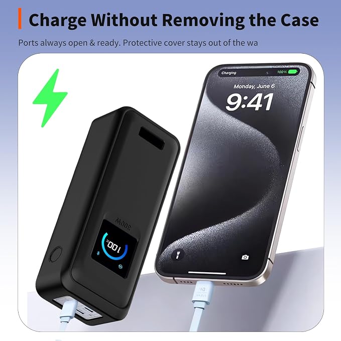 Case for Anker Prime Power Bank(26250mAh 300W)– Soft Silicone Protective Cover Compatible with Prime Power Bank(26250mAh 300W),Shockproof Anti-Scratch Slim Fit Case,Black