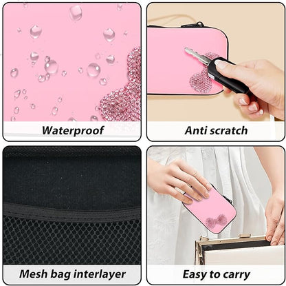 Phone Charger Case Storage Set with Cute Bow Cable Protector with Carrying Cable Case Bag,Cord Organizer, USB Earphone Wire Saver Organizer Charger Protector for iPhone (Pink Bow)