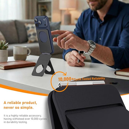Magnetic Tripod for iPhone, Aluminium Phone Tripod Stand Compatible with Magsafe iPhone 17/16/15/14/13/12 Series, Foldable Strong Magnetic Phone Stand & Travel Essentials Accessories
