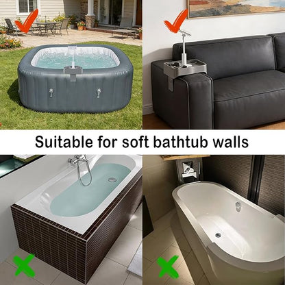 Hot Tub Table Tray with Adjustable Phone Holder, Bathtub Table Tray, Hot Tub Accessories for Inflatable Tub and Pool