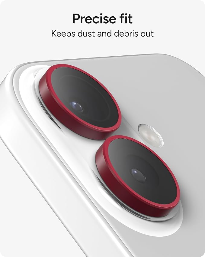 ZAGG iPhone Camera Lens Protector for iPhone 17/16/ 16 Plus - Pink, Camera Ring, Maximum Impact & Scratch Protection, Anti-Reflective Technology, Smudge-Resistant, Precise Fit, Glass Elite