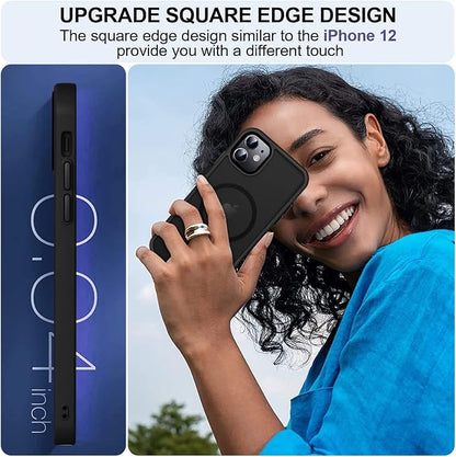 MOCCA Strong Magnetic for iPhone 11 Phone Case,[Compatible with Magsafe][Glass Screen Protector+Camera Lens Protector] Slim Thin Shockproof Cover Case for iPhone 11 6.1 inch, Black