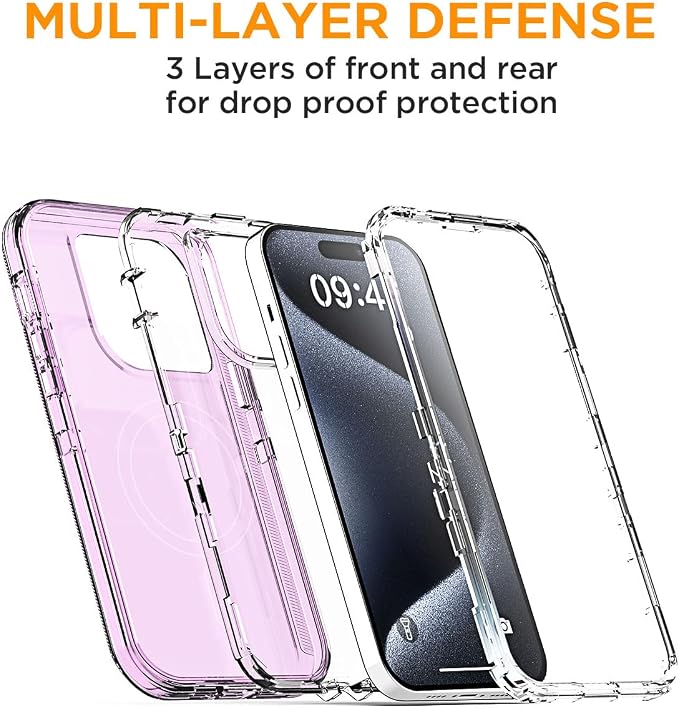 AICase for iPhone 15 Pro Max Case Clear 3 in 1 Heavy Duty Drop Protection Full Body Rugged Shockproof/Dust Proof 3-Layer Military Protective Tough Durable Cover for iPhone 15 Pro Max 6.7"_5