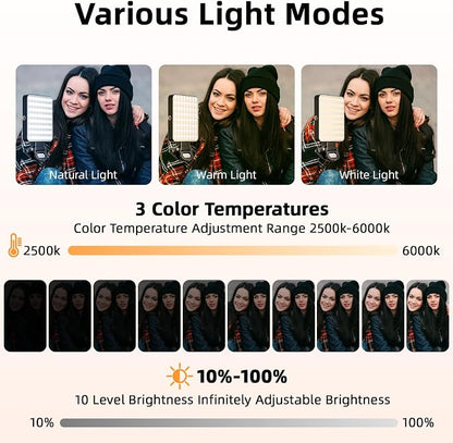 Magnetic Selfie Light for Cell Phone, gliship 128 Led Selfie Light Compatible with Magsafe Rechargeable Portable Clip Fill Light with 3 Lights Modes for Phone Camera Laptop Camera