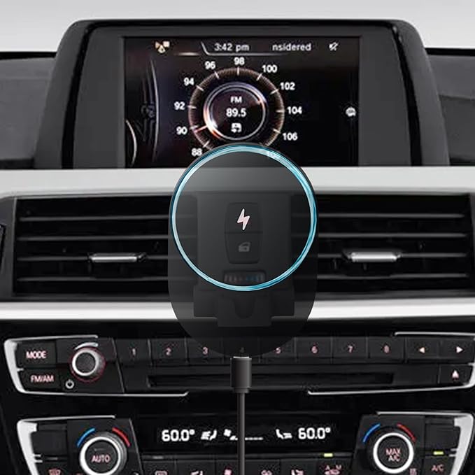 for MagSafe BMW 2/3/4 Series Mount Charger, Exclusive fits for BMW 2 Series 2014-2021, 3 Series 2014-2019 and 4 Series 2014-2020, for iPhone 17-12 Intelligent Heat Dissipation Fast Charging 15W