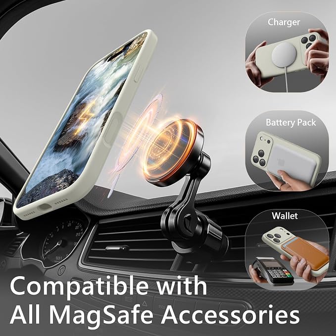 FireNova Magnetic for iPhone 17 Pro Max Case, Compatible with MagSafe, [Integrated Silicone Camera Control Button] [Camera Protection] Anti-Scratch Microfiber Lining Phone Case, 6.9", Stone