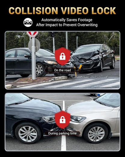2.5K+1080P Dual Dash Cam Front and Inside, WiFi & GPS Dash Camera for Cars with 32G Card, IR Night Vision, 3" IPS Screen, Inside Car Camera for Taxi Driver, Support 256GB Max, App Control