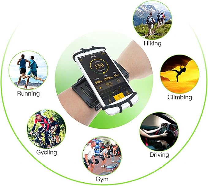 Diyeeni Phone Wristband Holder, 360 Degree Rotatable Cellphone Wrist Phone Holder, Arm Band Cell Case, for 13 Pro, for S22, for, for Hiking Biking Running(Blue)