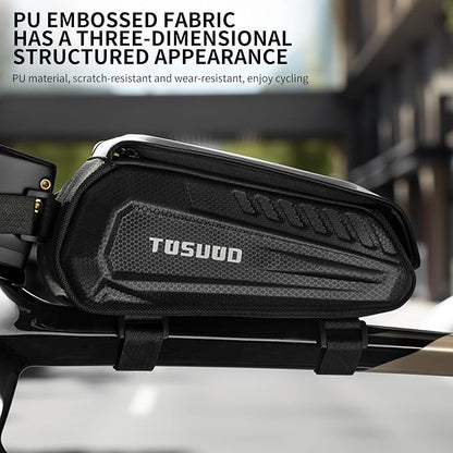 Waterproof Bike Frame Bag - [2026 Quick Zipper] Bike Phone Bag with 1.8L Capacity, Bicycle Top Tube Bag, Bike Phone Mount Holder, Cycling Pouch, Bike Accessories for Phones up to 7"