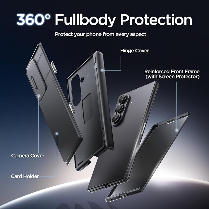 TONGATE Wallet for Z Fold 7 Case with Privacy Screen Protector, [4-Card Holder][Anti Spy] Built-in Large Stand & Slide Camera Cover Z7 Shockproof Phone Case for Samsung Galaxy Z Fold 7 2025 8", Black