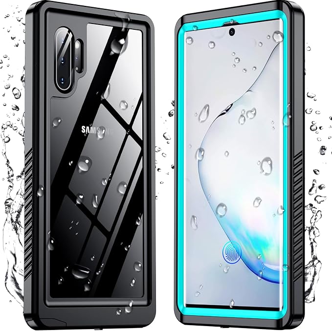 Temdan for Samsung Galaxy Note 10 Plus Case Waterproof, [Military-Grade Drop Protection] [IP68 Underwater] Full Body Heavy Duty Rugged Shock-Proof Case for Note 10 Plus 6.8''-Teal