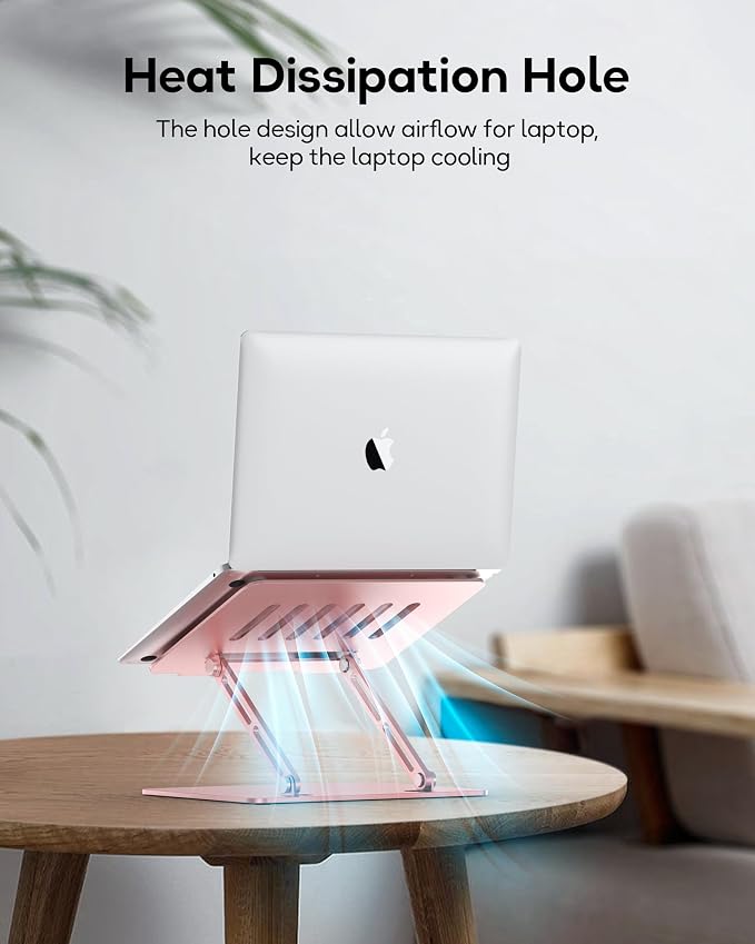 Adjustable Laptop Stand, Ergonomic Computer Stand for Desk, Aluminum Ventilated Colling Lectern Stand Compatible with MacBook Pro Air, HP, 10-15.6" All Laptops