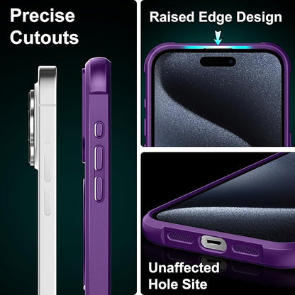 360° Magnetic Swivel Ring for iPhone 15 pro case, Built-in Metal Stand and Ring Holder, Magsafe Compatible, Military Grade Protection, Shockproof - Purple