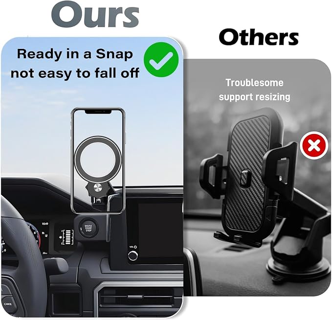Car Phone Holder for Toyota Tacoma 2024 2025 2026 Accessories Apply to 8 Inch Touch Screen Fixed Clip MagSafe Passenger Cell Phone Mount Handsfree 360° Rotation