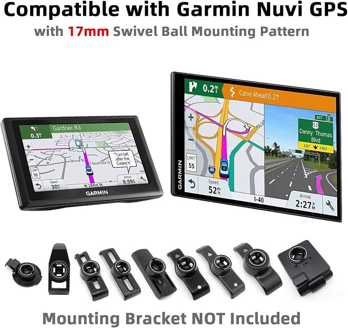 for Garmin Dash Cam Mount - Car Rearview Mirror & Handle Bar Holder for Garmin Dash Cam Mini 30/35/45/46/55/56/65W/66W/67W X110/X210/X310/Speak Plus & 17mm GPS Mount (4 Ball Head)