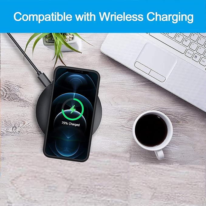 Battery Case for iPhone 12/12 Pro, Upgraded 10000mAh Battery Pack Rechargeable Charger Case with Wireless Charging Compatible for iPhone 12/12 Pro (6.1 inch) External Battery Charging Cover(Black)