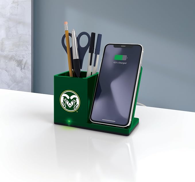 SOAR NCAA Unisex Wireless Charging Stand with Desktop Organizer