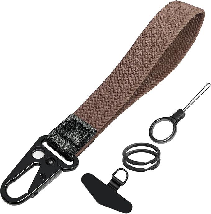 Stretchy Wristlet Keychain, Wrist Lanyard Strap Key Chain Holder to Hold Keys Wallet Phone ID Badge for Men Women