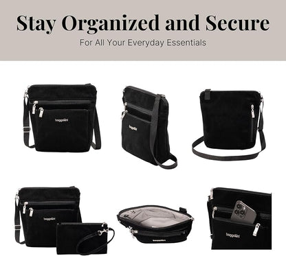 Baggallini Pocket Crossbody Bags for Women 8x8 Small Lightweight Durable Water-resistant Travel Purse W/Rfid