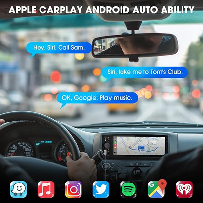 Single Din CarPlay Stereo Receiver: 6.5 Inch Android Auto Touchscreen - Bluetooth MirrorLink IPS Display AM FM Radio Type-C Charge USB AUX-in HD Backup Camera Input Audio Output