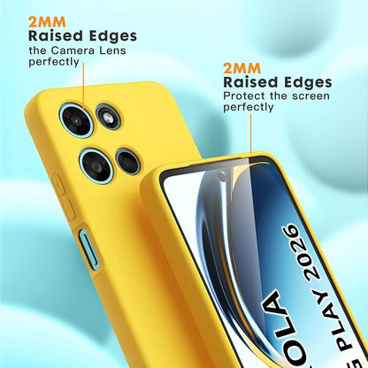 for Motorola Moto G 2026/G Play 2026 Case, 2 Pack Tempered Glass Screen Protectors, Soft TPU Liquid Silicone Shockproof Gel Cover-Yellow