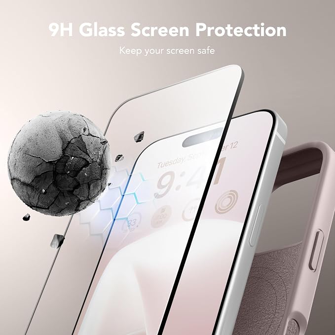 GONEZ Magnetic for iPhone 16 Pro Case, Compatible with MagSafe, [Screen Protector + Camera Lens Protector], Silicone Shockproof Anti-Scratch Protective Phone Case 6.3 inch, Light Taro