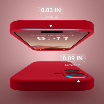 Magnetic for iPhone 16 Plus Case, Compatible with MagSafe, [Full Camera Protection][Screen Protector] Silicone Shockproof Protective Phone Case for iPhone 16 Plus 6.7", Red