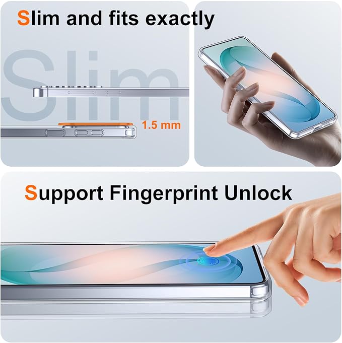 SPIDERCASE Designed for Samsung Galaxy S26 Plus Case, [10 FT Military Grade Drop Protection], 2 Pack [Tempered Glass Screen Protector+Camera Lens Protector] Heavy Duty Shockproof Case, Clear
