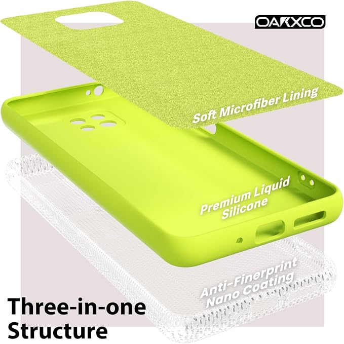 oakxco for Motorola Moto G Power 2021 Phone Case Liquid Silicone, Neon Bright Solid Color, Thin Slim Soft Rubber Gel Matte TPU Plain Simple Cover for Women, Lime Neon Green