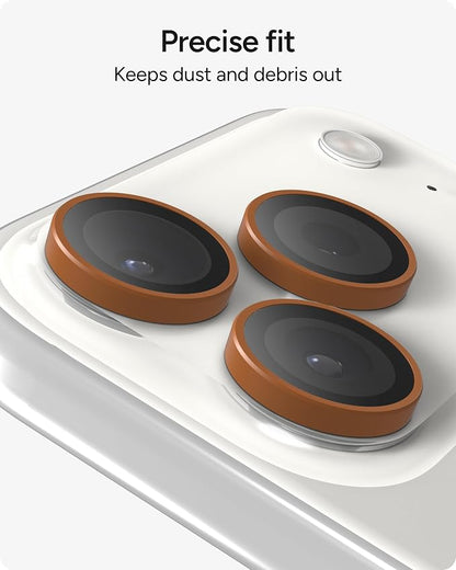 ZAGG iPhone Camera Lens Protector for iPhone 17/16/15 Pro and Pro Max Models - Orange, Camera Ring, Maximum Impact & Scratch Protection, Anti-Reflective Technology, Smudge-Resistant, Glass Elite