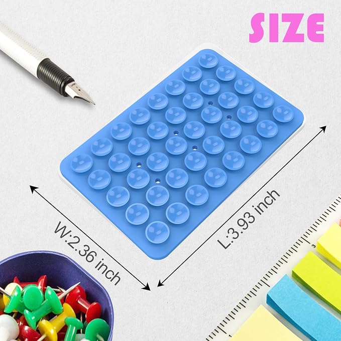 Double Sided Silicone Suction Phone Holder Mount, Silicon Accessory for iPhone and Android, Hands-Free Mirror Shower Phone Holder, TikTok Videos and Selfies (Combo E)