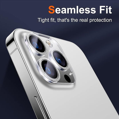 UniqueMe 3 Pack Compatible for iPhone 14 Pro Max/iPhone 14 Pro Camera Lens Protector,[[Scratch-Resistant] Case Friendly]- Silver