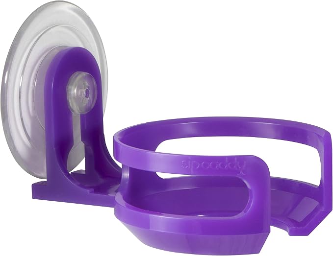 Bath & Shower Portable Cupholder Caddy for Beer & Wine Suction Cup Drink Holder, Purple