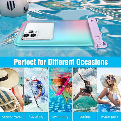 Rynapac [Floatable] Waterproof Phone Pouch 2 Pack - [Up to 8.5"] IPX8 Floating Waterproof Phone Case Dry Bags with Adjustable Lanyard for Beach Vacation Travel Cruise Ship Pool Kayak Essentials