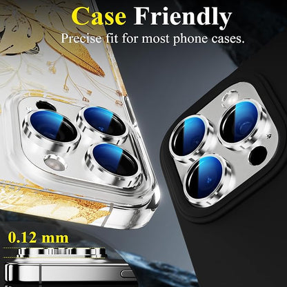 YWXTW for iPhone 16 Pro/iPhone 16 Pro Max Camera Lens Protector, [1:1 Perfect Fit] Matte Metal Anti Scratch Tempered Glass Camera Screen Protector Accessories, Case Friendly (White Titanium)