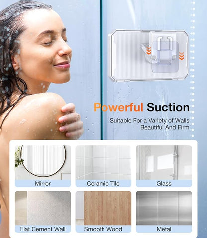 Coolpow Shower Phone Holder Waterproof Phone Holder for Shower Wall Waterproof【Anti-Fog】480°Adjustable Retractable Bathroom Phone Holder Mount Stand Water Proof Shower Case for iphone 4-7" Cellphones