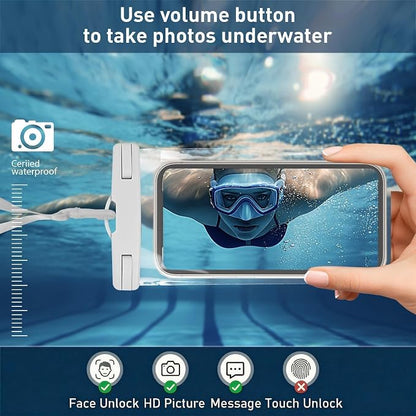 1/2 Pack Waterproof Phone Pouch Compatible with iPhone 17 16 15 Pro Max & Galaxy S24+/S23 7in Waterproof Phone Case with Lanyard,IPX8 Beach Travel Must Haves,Beach Essentials,Light Grey,1 Pack