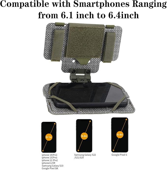 Tactical Phone Holder,Plate Carrier Phone Mount Not Block the Phone Camera Molle Phone Holder for Hunting,Duty,Hiking